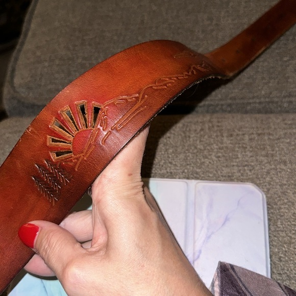 Unicorn piece genuine leather free people wanderer belt with desert print - Picture 5 of 8